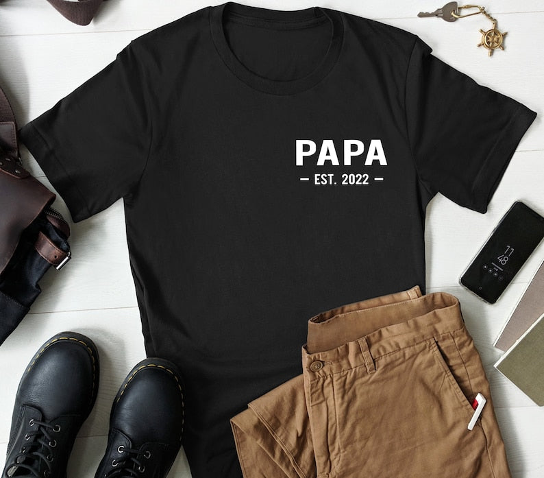 Papa Shirt New Papa Shirt Papa Reveal Gift Baby Reveal to Papa Fathers Day Shirt Gifts for Papa Personalized Papa Gift Papa T-shirt-ilovevango