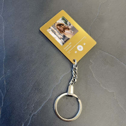 Personalised Song Keychain Plaque, Custom Keyring, Any Photo, Any Song / Playlist / Album, High Quality, Birthday Gift-ilovevango