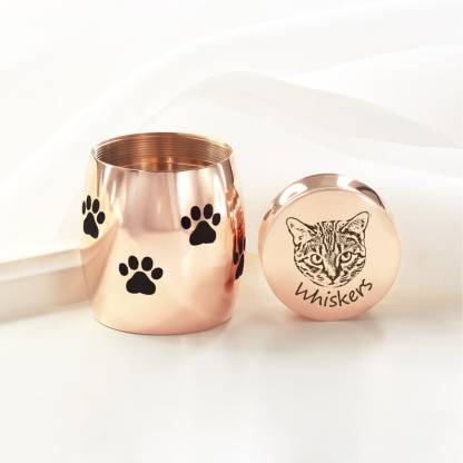 Personalized Small Pet Urn - Customized Dog Photo Small Urn - Cat Urn for Ashes - Print Dog Ashes Keepsake, Ash Holder for Loss of Dog Gift-ilovevango