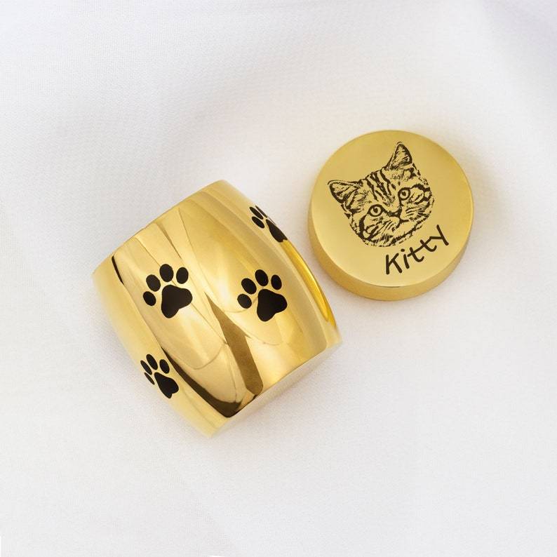 Personalized Small Pet Urn - Customized Dog Photo Small Urn - Cat Urn for Ashes - Print Dog Ashes Keepsake, Ash Holder for Loss of Dog Gift-ilovevango