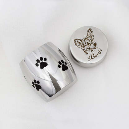 Personalized Small Pet Urn - Customized Dog Photo Small Urn - Cat Urn for Ashes - Print Dog Ashes Keepsake, Ash Holder for Loss of Dog Gift-ilovevango