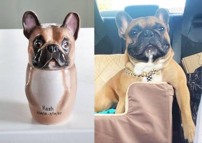 Custom Portrait Pet Urn for Ashes, Personalized Dog Pottery Container with Lid, Cat Storage Canister, Pet Loss Gift-ilovevango