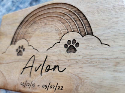 Personalized Rainbow Pet Urn, Pet Remains Wood Box, Cremation Cat Ashes, Urn Box Dog Ashes, Custom Funeral Box, Rainbow Bridge Box, Keepsake-ilovevango