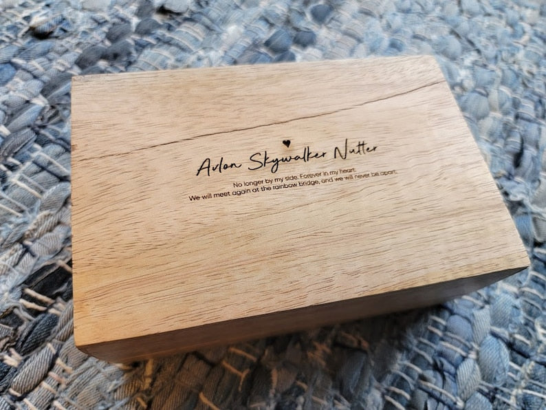 Personalized Rainbow Pet Urn, Pet Remains Wood Box, Cremation Cat Ashes, Urn Box Dog Ashes, Custom Funeral Box, Rainbow Bridge Box, Keepsake-ilovevango