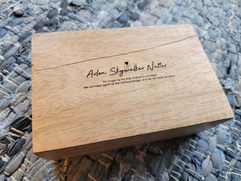 Personalized Rainbow Pet Urn, Pet Remains Wood Box, Cremation Cat Ashes, Urn Box Dog Ashes, Custom Funeral Box, Rainbow Bridge Box, Keepsake-ilovevango