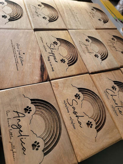 Personalized Rainbow Pet Urn, Pet Remains Wood Box, Cremation Cat Ashes, Urn Box Dog Ashes, Custom Funeral Box, Rainbow Bridge Box, Keepsake-ilovevango