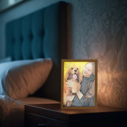 Custom LED Light Painting by Photo, Shadow Box Painting, Bedside Desk Lamp, Home Decor, Wall Hanging Art, Birthday Gifts, Anniversary Gifts-ilovevango