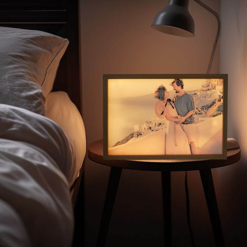 Custom LED Light Painting by Photo, Shadow Box Painting, Bedside Desk Lamp, Home Decor, Wall Hanging Art, Birthday Gifts, Anniversary Gifts-ilovevango