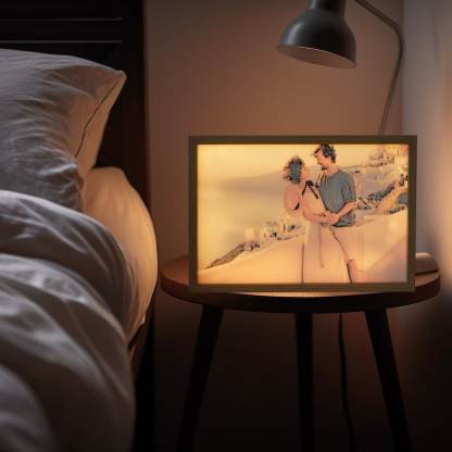 Custom LED Light Painting by Photo, Shadow Box Painting, Bedside Desk Lamp, Home Decor, Wall Hanging Art, Birthday Gifts, Anniversary Gifts-ilovevango