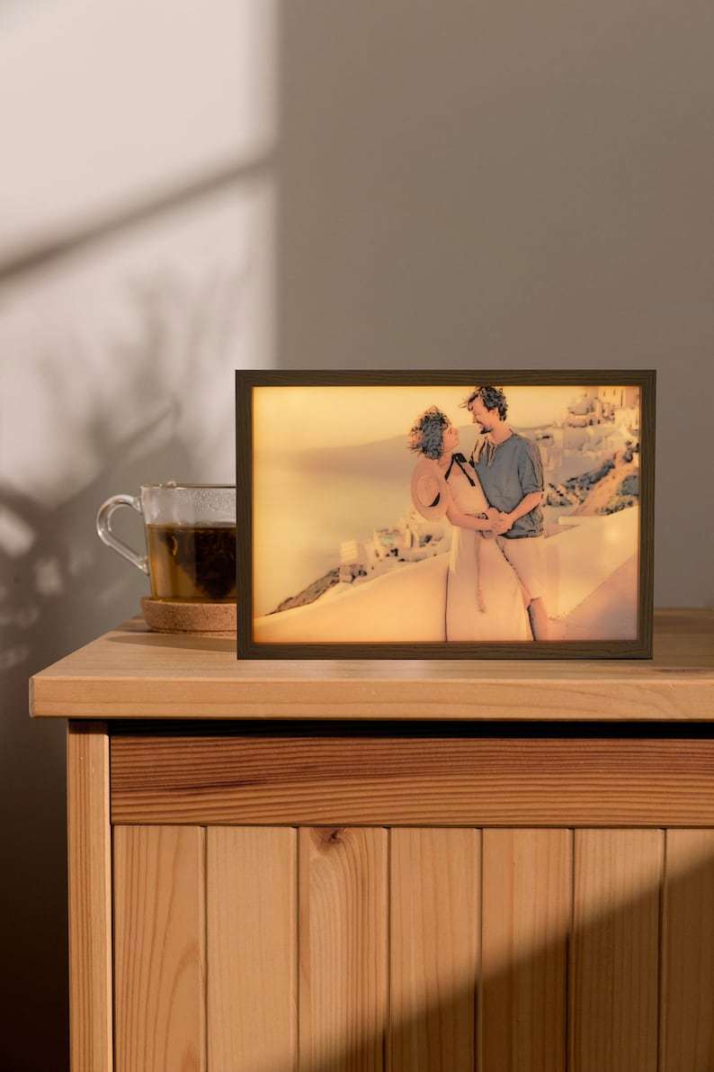 Custom LED Light Painting by Photo, Shadow Box Painting, Bedside Desk Lamp, Home Decor, Wall Hanging Art, Birthday Gifts, Anniversary Gifts-ilovevango