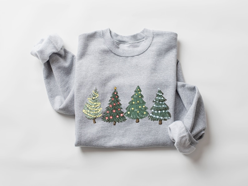 Green Tree Christmas Sweater, Christmas Sweater, Christmas Crewneck, Christmas Tree Sweatshirt, Holiday Sweaters for Women, Winter Sweatshir