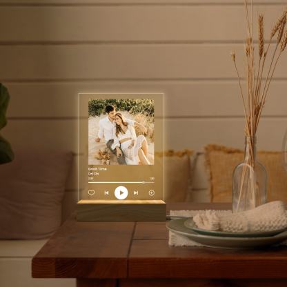 Personalized Music LED Night Light, Create Your Own Music Art Song, Music Photo Plaque Dorm Room Decor, Valentines Gifts, Couple Gifts-ilovevango