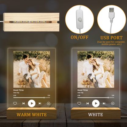 Personalized Music LED Night Light, Create Your Own Music Art Song, Music Photo Plaque Dorm Room Decor, Valentines Gifts, Couple Gifts-ilovevango