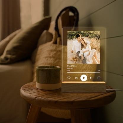 Personalized Music LED Night Light, Create Your Own Music Art Song, Music Photo Plaque Dorm Room Decor, Valentines Gifts, Couple Gifts-ilovevango