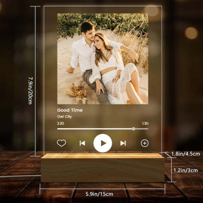Personalized Music LED Night Light, Create Your Own Music Art Song, Music Photo Plaque Dorm Room Decor, Valentines Gifts, Couple Gifts-ilovevango