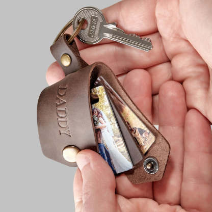 Family Photo Keychain Gift for Father-ilovevango