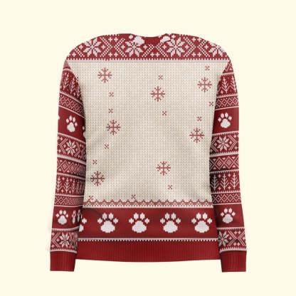 Personalized I Believe In Santa Paws Ugly Sweatshirt, Custom Photo Ugly Sweatshirt, Christmas Sweatshirt Gift For Cat Owners, Cat Lover Gifts-ilovevango