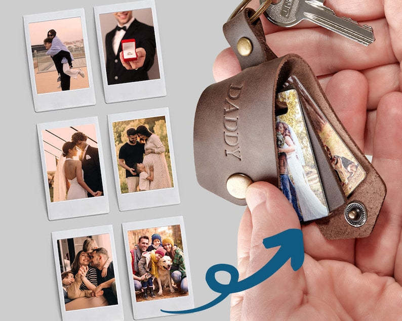 Family Photo Keychain Gift for Father-ilovevango