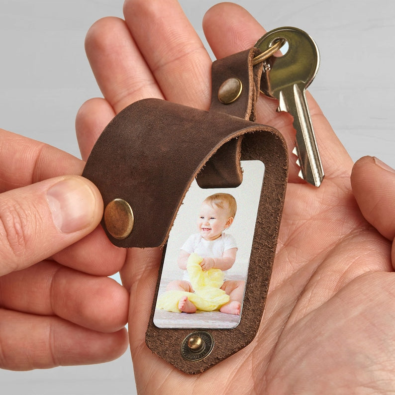 Family Photo Keychain Gift for Father-ilovevango