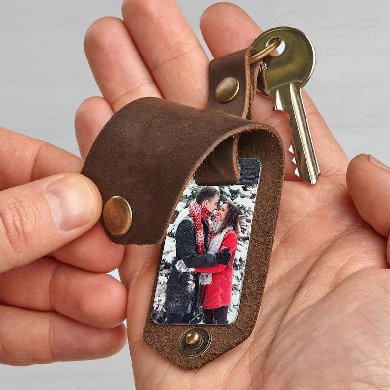 Family Photo Keychain Gift for Father-ilovevango