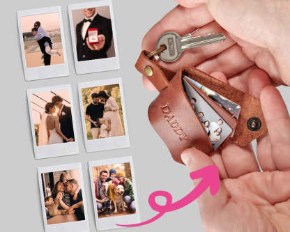 Family Photo Keychain Gift for Father-ilovevango
