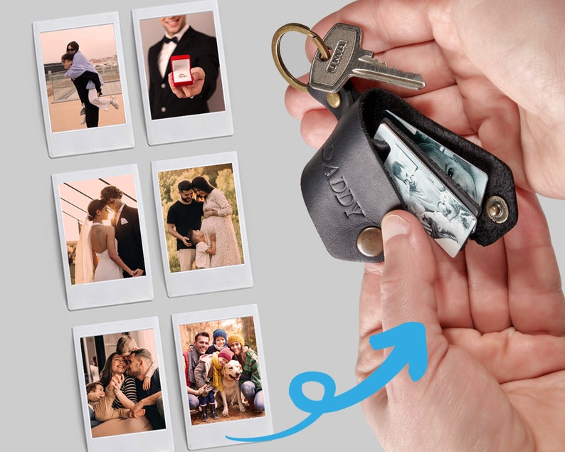 Family Photo Keychain Gift for Father-ilovevango