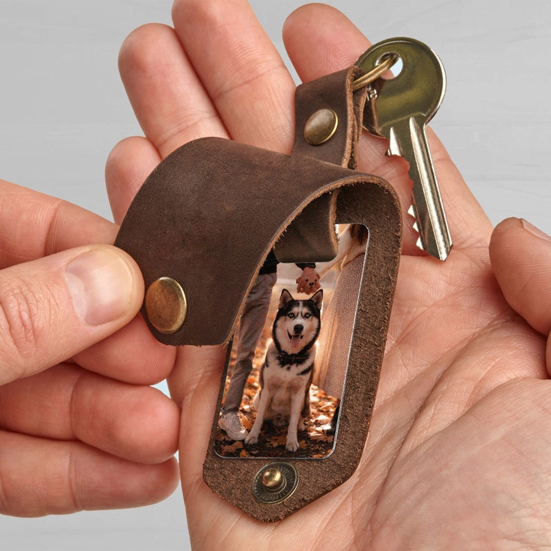 Family Photo Keychain Gift for Father-ilovevango