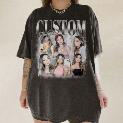 Custom Your Own Bootleg Shirt, Custom Bootleg Rap Tee,Custom Your Photo,Custom Girlfriend Shirt,Custom Boyfriend Graphic Tee-ilovevango