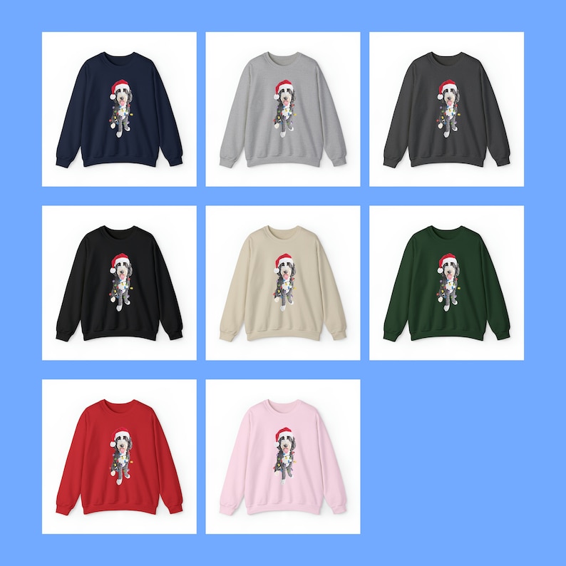 Custom Dog Sweatshirt, Holiday gift for Dog Lovers, Holiday Pet Crewneck, Personalized dog Christmas sweater, Custom Pet Illustration