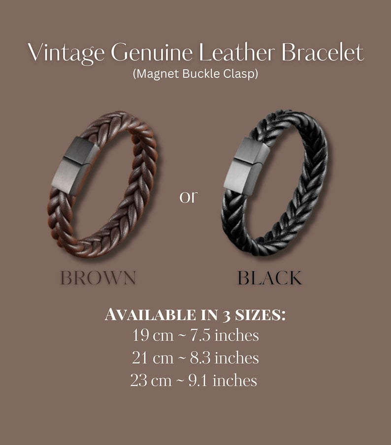 Custom Men's Leather Bracelet: Engraved Family Names, Personalized Anniversary & Birthday Gift for Dad, Husband - Unique Handmade Bracelet-ilovevango