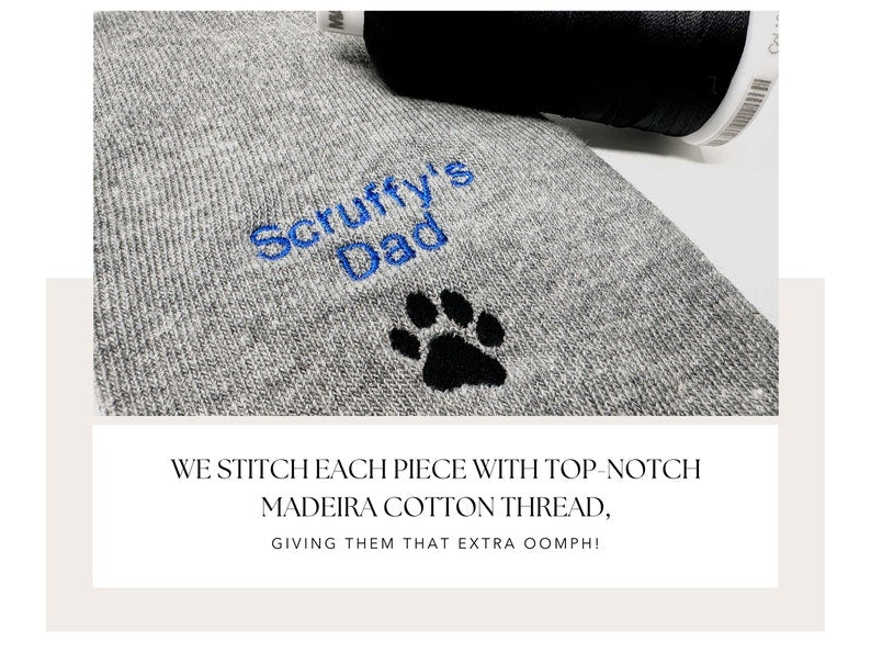 Custom Pet Parent Socks with Embroidered Cat or Dog Name & Paw Print | Personalised Gift for Animal Lovers-ilovevango