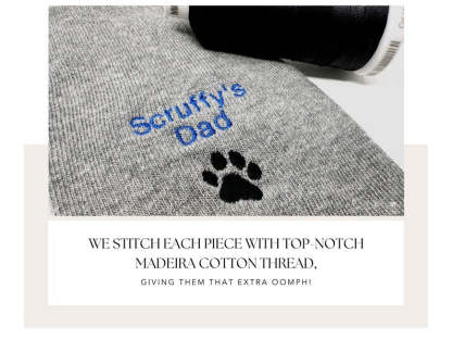 Custom Pet Parent Socks with Embroidered Cat or Dog Name & Paw Print | Personalised Gift for Animal Lovers-ilovevango