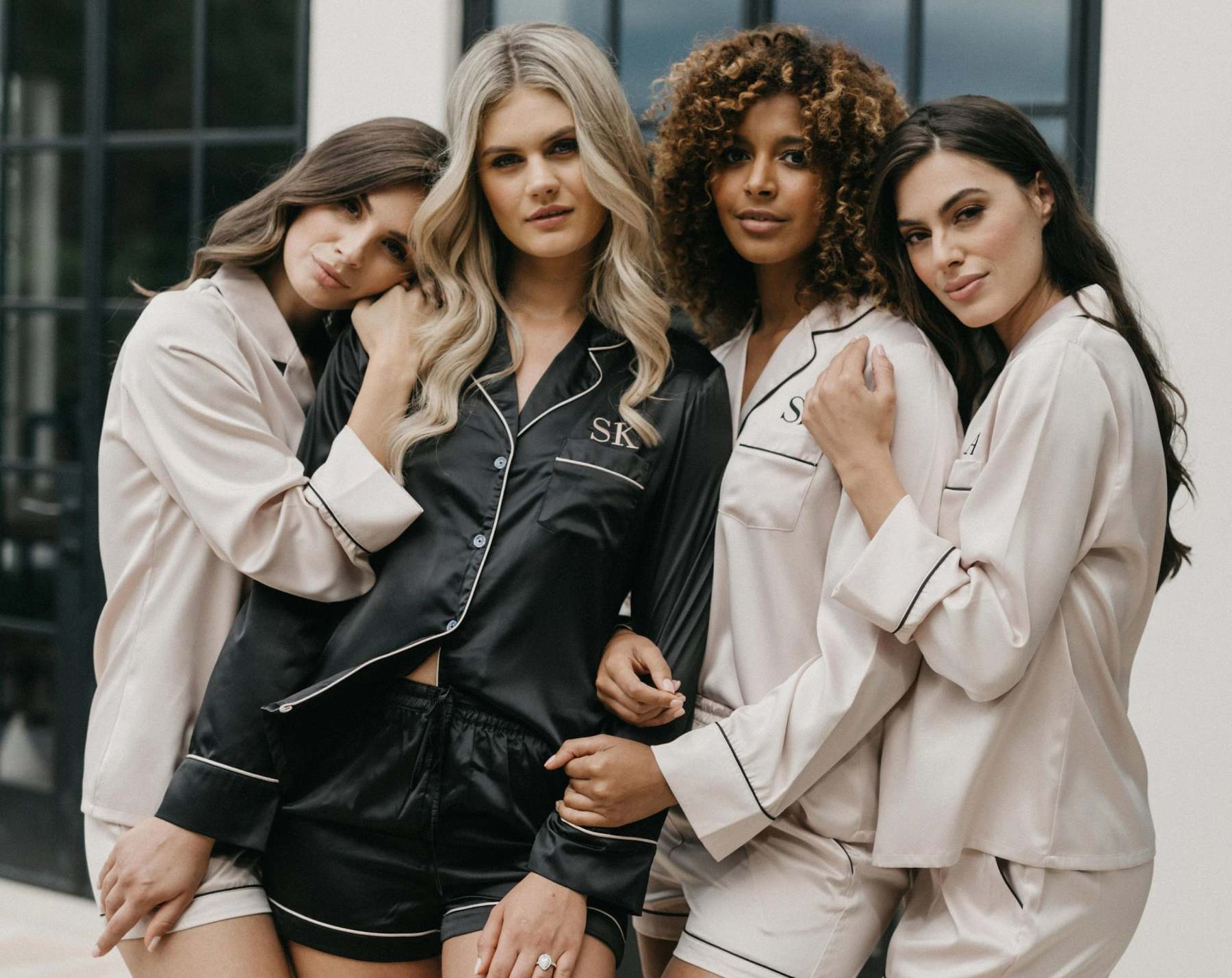 Bridesmaid pajamas / Bridesmaid PJs / Bridesmaid Gift / Pyjamas / Bridal PJS / Bridal / Satin Shorts / Bridesmaid Robes / Pajamas-ilovevango