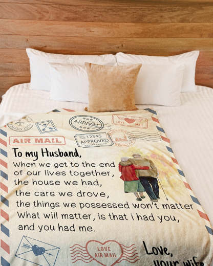 Personalized To My Husband Love Your Wife| Fleece Sherpa Woven Blankets| Gifts For Husband-ilovevango