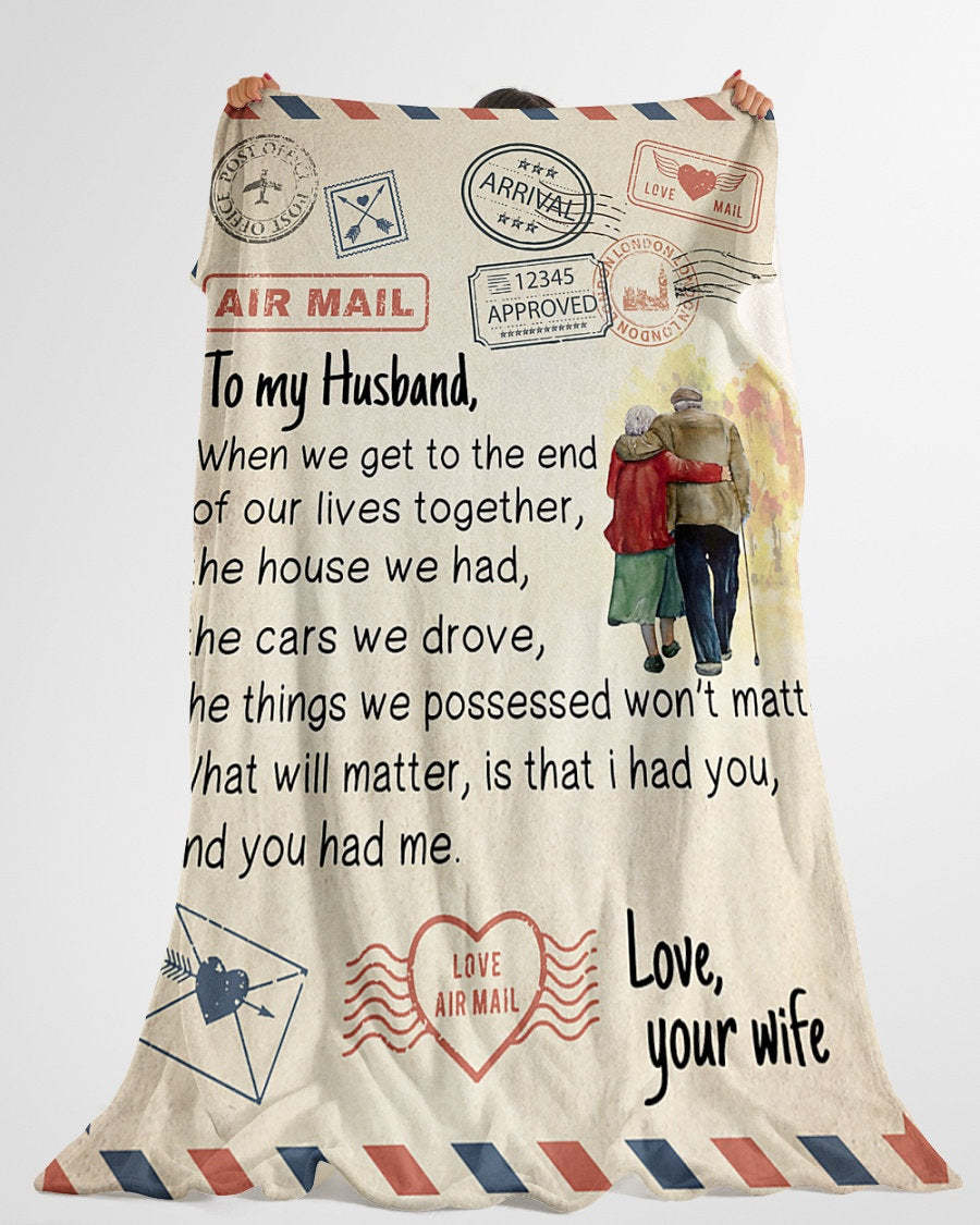 Personalized To My Husband Love Your Wife| Fleece Sherpa Woven Blankets| Gifts For Husband-ilovevango
