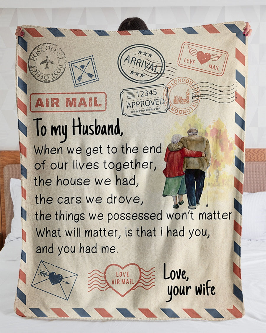 Personalized To My Husband Love Your Wife| Fleece Sherpa Woven Blankets| Gifts For Husband-ilovevango