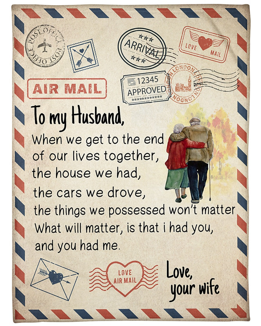 Personalized To My Husband Love Your Wife| Fleece Sherpa Woven Blankets| Gifts For Husband-ilovevango