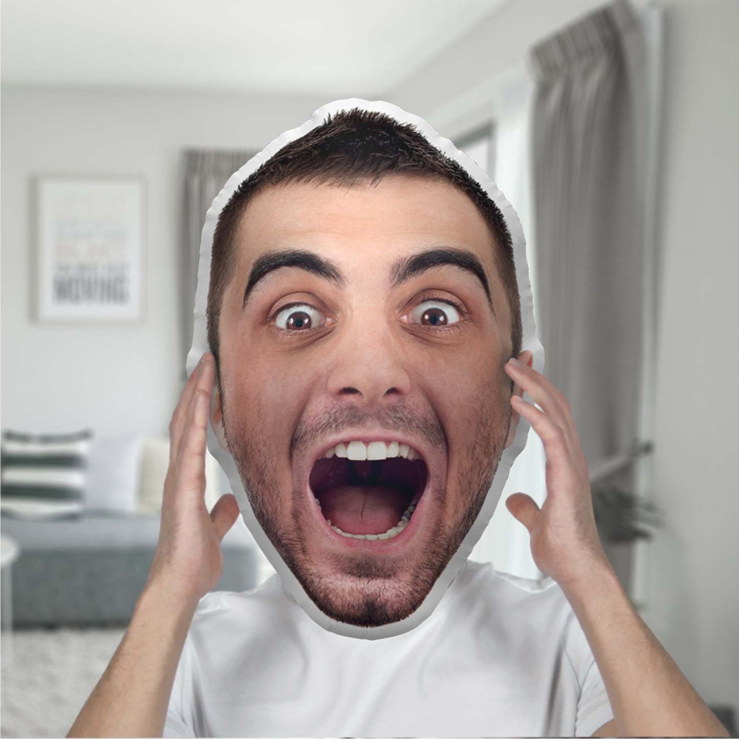 Custom Face Pillow, Personalize Big Head Pillow, Personalize Pillow Gift for Boyfriend Kid Husband Wife, Custom Photo Pillow Human Pillow-ilovevango