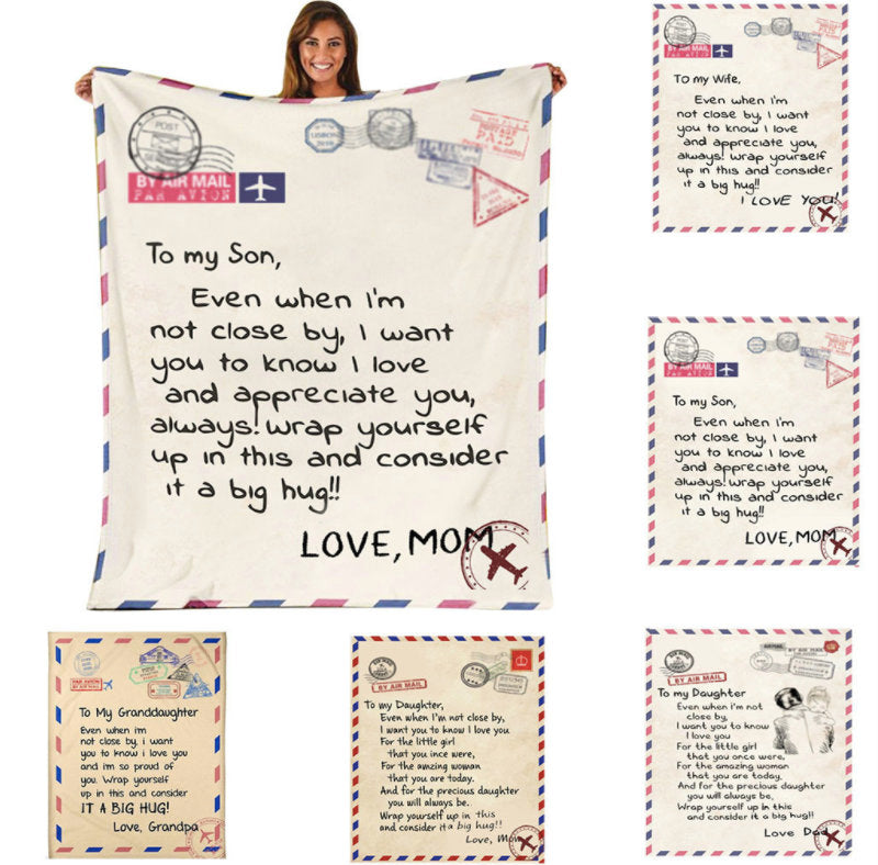 To My Wife Blanket, Personalized photo Blanket, Letter Blanket, Gift For Daughter, Birthday Gift Christmas Gift Love Mom-ilovevango