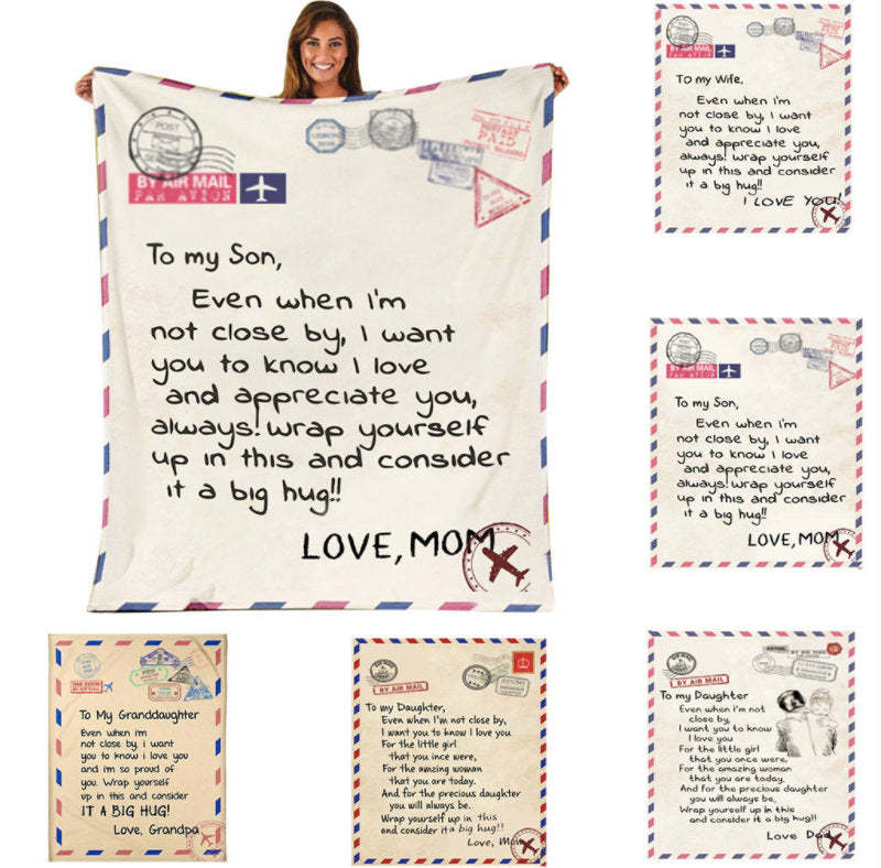 To My Wife Blanket, Personalized photo Blanket, Letter Blanket, Gift For Daughter, Birthday Gift Christmas Gift Love Mom-ilovevango