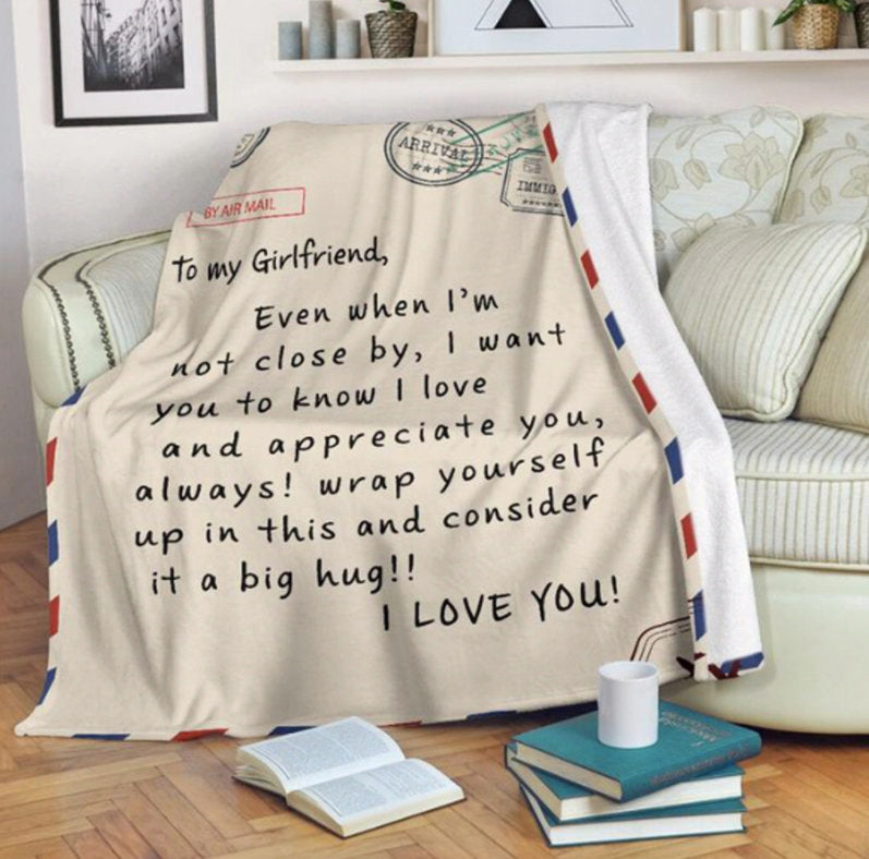 To My Wife Blanket, Personalized photo Blanket, Letter Blanket, Gift For Daughter, Birthday Gift Christmas Gift Love Mom-ilovevango