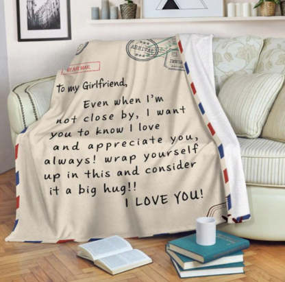 To My Wife Blanket, Personalized photo Blanket, Letter Blanket, Gift For Daughter, Birthday Gift Christmas Gift Love Mom-ilovevango