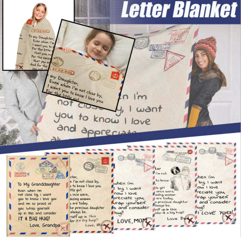 To My Wife Blanket, Personalized photo Blanket, Letter Blanket, Gift For Daughter, Birthday Gift Christmas Gift Love Mom-ilovevango