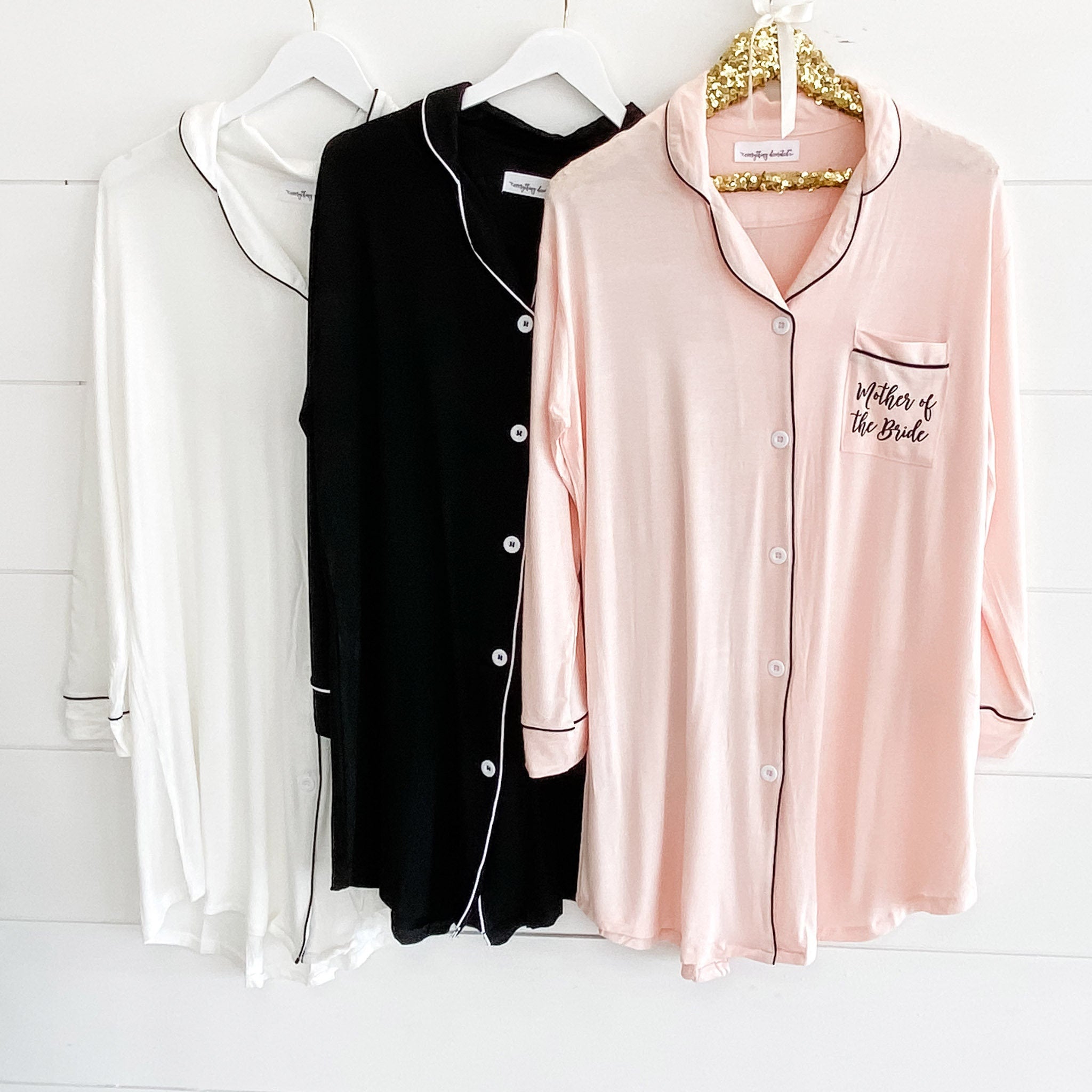 Mother of the Bride Pajamas Gift for Mother of the Bride Sleep Shirt Mother of the Bride Button Down Shirt Mother of the Groom Sleep Shirt-ilovevango