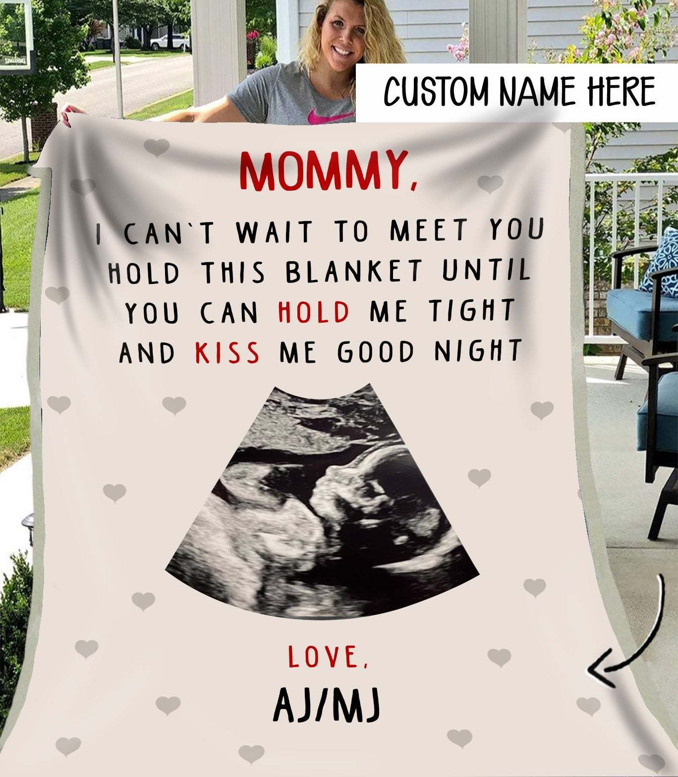 Mommy To Be Gift From Bump, New Mom Blanket, Personalized Baby Ultrasound Blanket, Mothers Day Gift for Expecting Mom, Pregnancy Gift-ilovevango