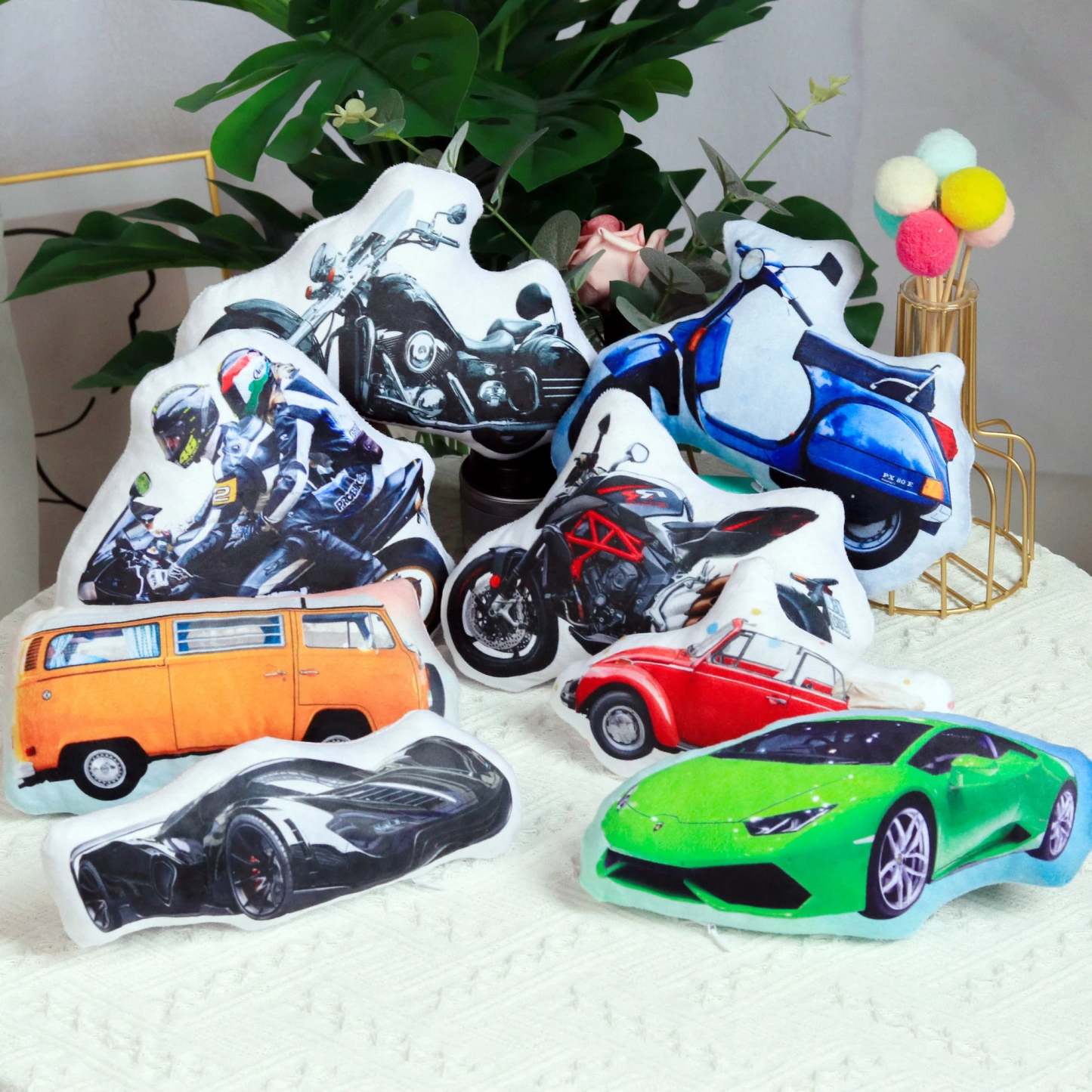 Personalized Photo DIY Car Cushion Racing Toys Motorcycle Pillow Custom Car Shape Pillow Picture Cushion Custom Car Pillow-ilovevango
