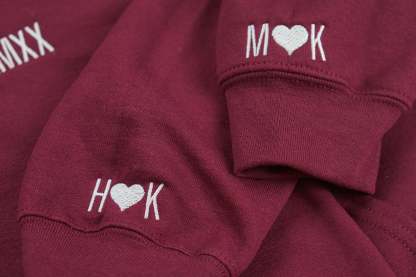 Roman Numerals Anniversary Embroidered Zip Up Hoodie | Embroidered Hoodie | Couples Hoodie Gift | Sweatshirt | Anniversary Date Hoodie-ilovevango