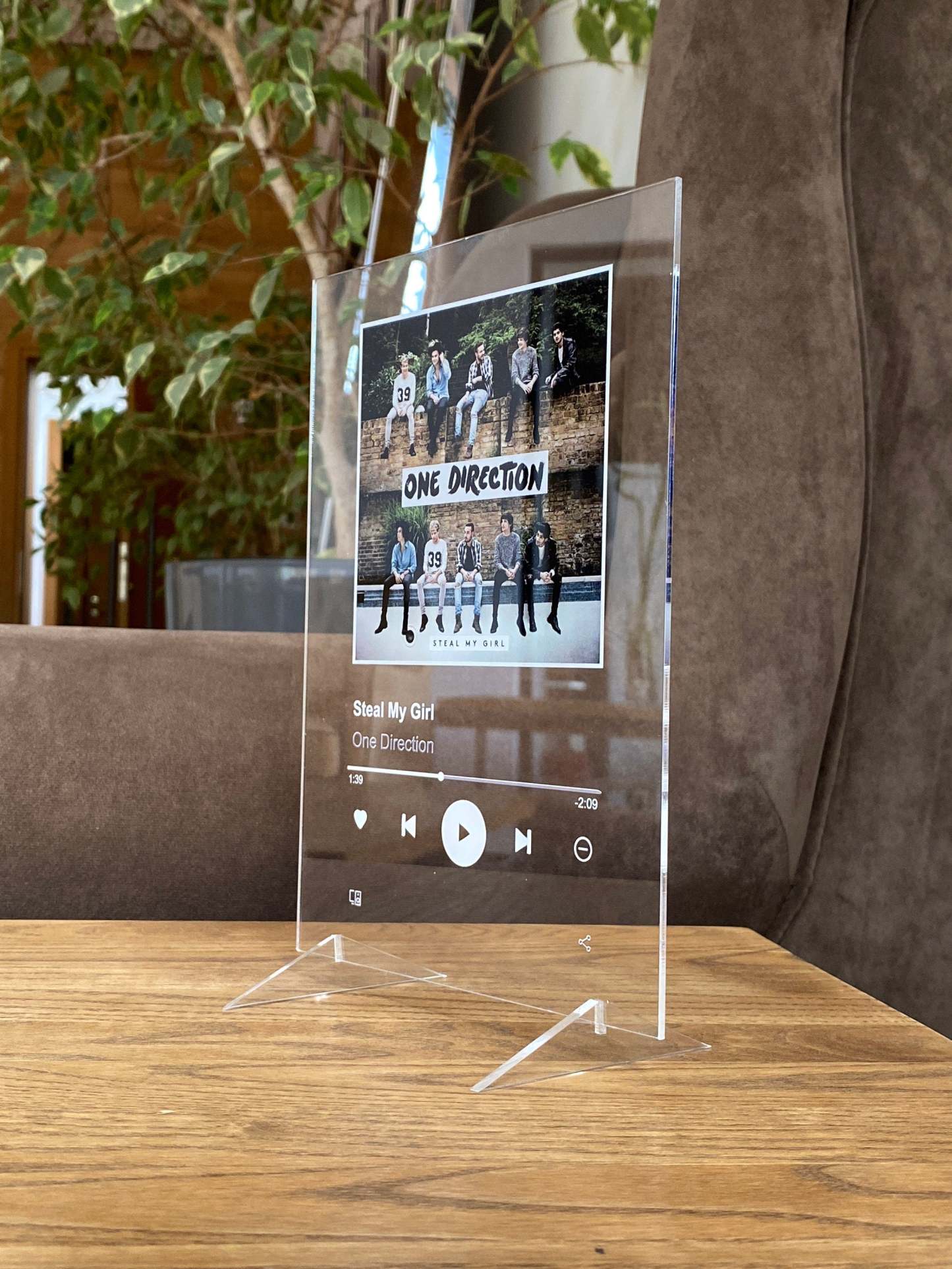 Personalized Photo Acrylic Song Plaque Christmas Gift Custom Song Album Cover Scannable LED Night Light Lamp With Base for Music Plaque-ilovevango