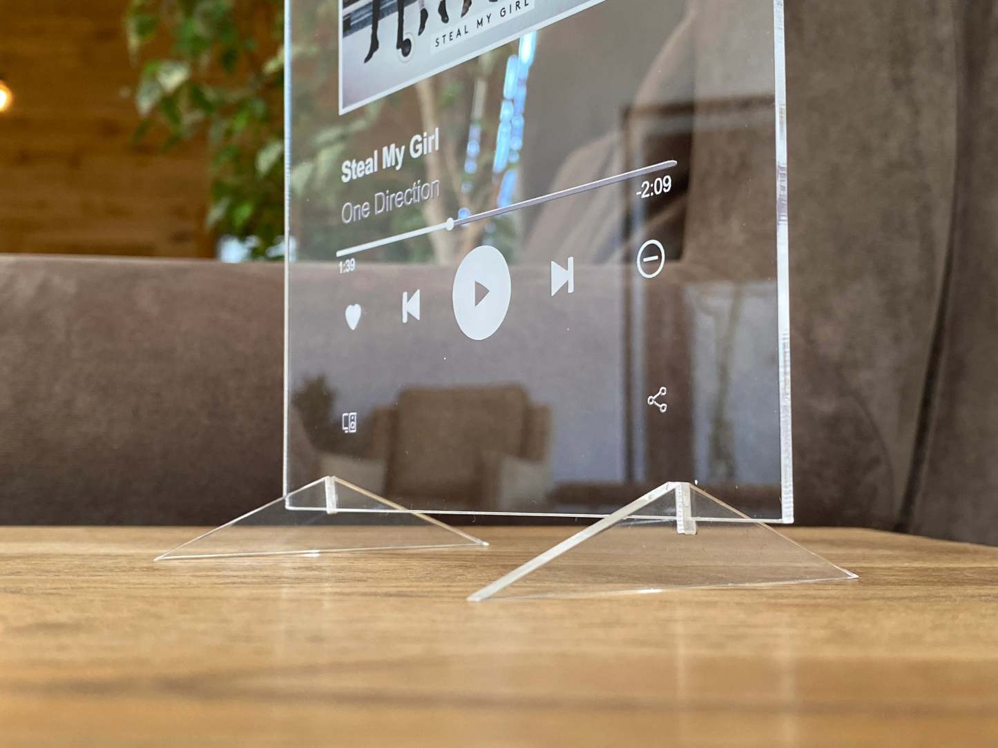 Personalized Photo Acrylic Song Plaque Christmas Gift Custom Song Album Cover Scannable LED Night Light Lamp With Base for Music Plaque-ilovevango