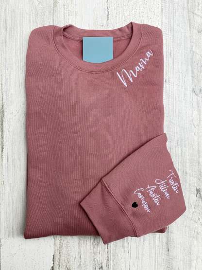 Personalized Sweatshirt for Mom, Nana, Grandma, Teacher, Mama Sweatshirt With Names, Custom Gift Sweatshirt, Personalized Gifts For Mom-ilovevango